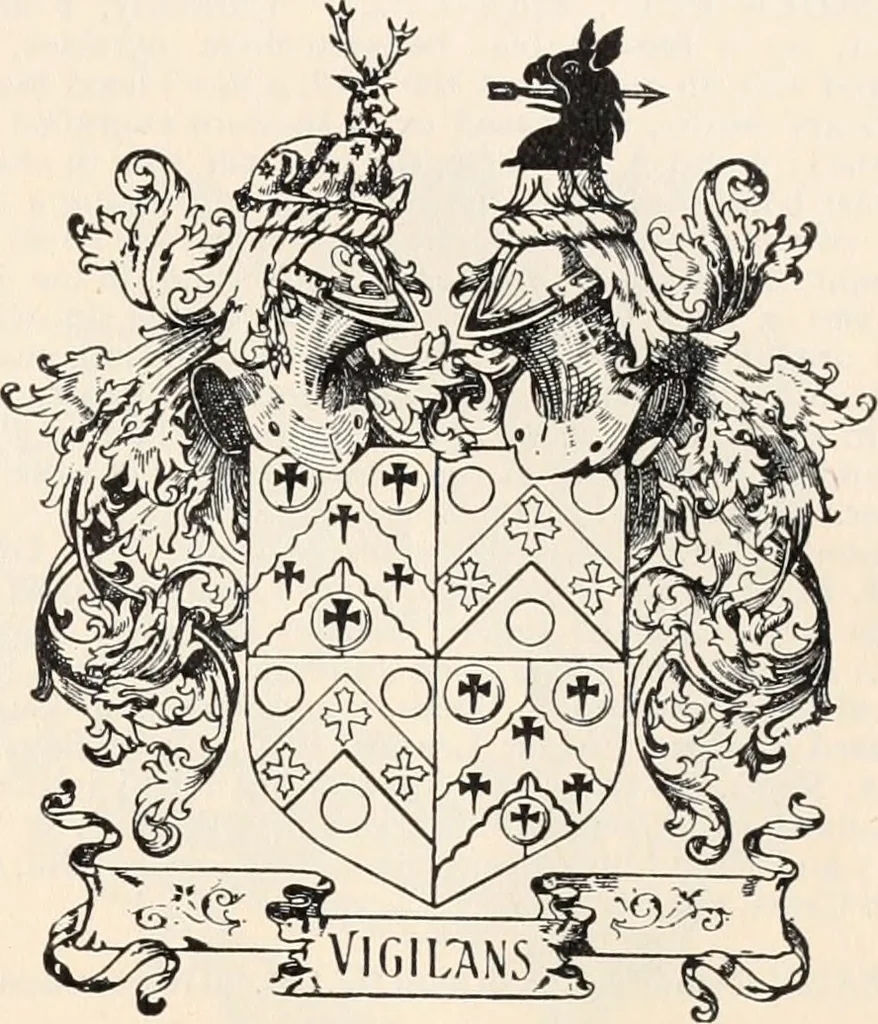 An illustration from Armorial families : a directory of gentlemen of coat-armour, 1905, leaf 136