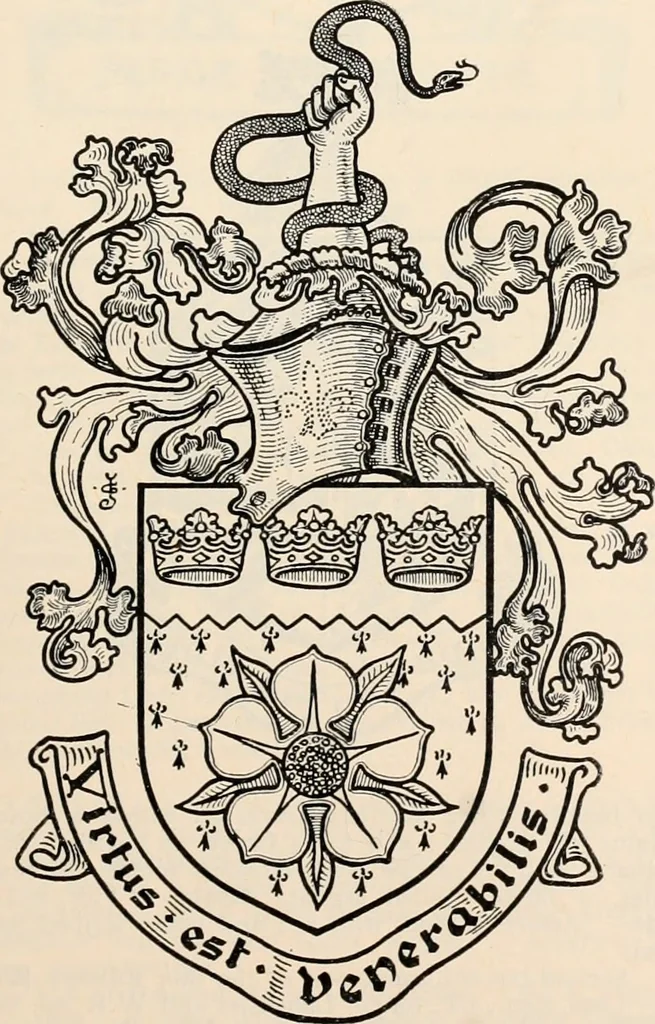 An illustration from Armorial families : a directory of gentlemen of coat-armour, 1905, leaf 144