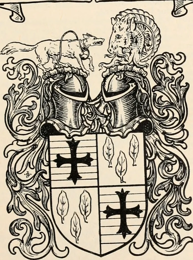 An illustration from Armorial families : a directory of gentlemen of coat-armour, 1905, leaf 164