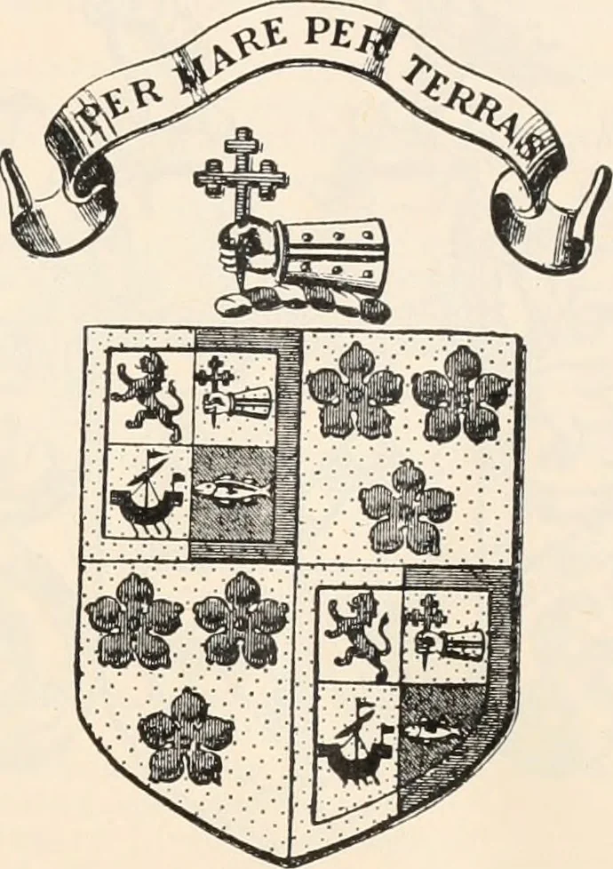 An illustration from Armorial families : a directory of gentlemen of coat-armour, 1905, leaf 182