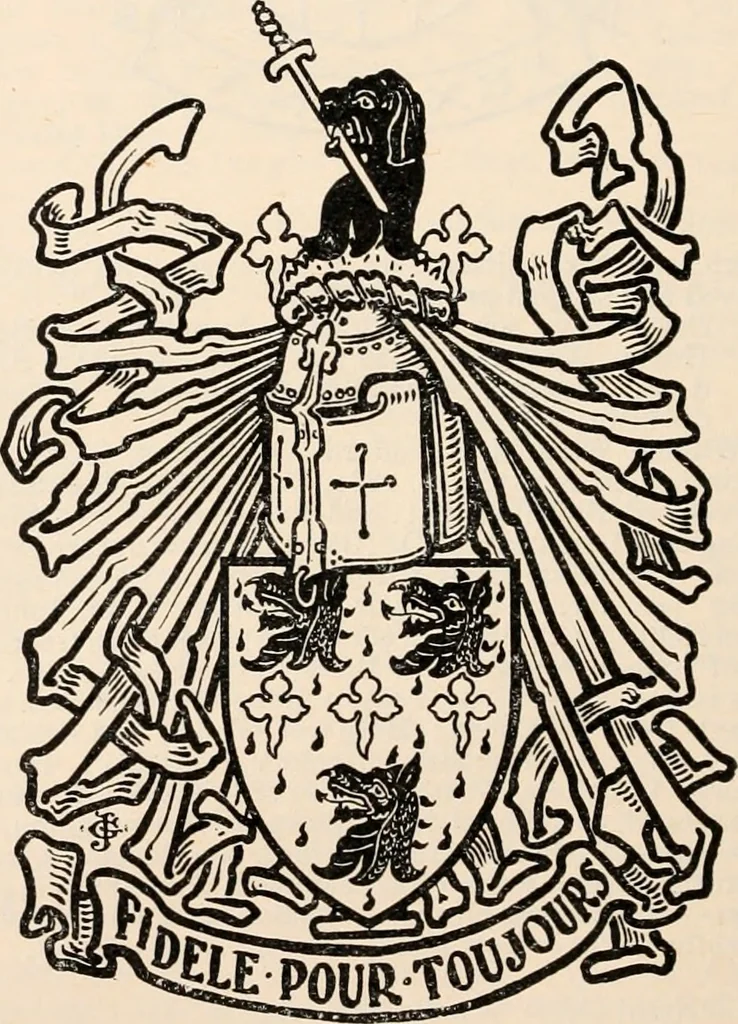 An illustration from Armorial families : a directory of gentlemen of coat-armour, 1905, leaf 203