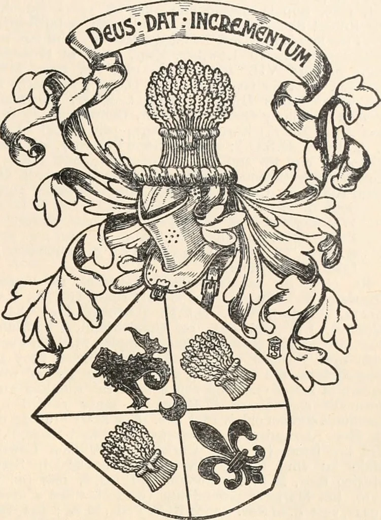 An illustration from Armorial families : a directory of gentlemen of coat-armour, 1905, leaf 210