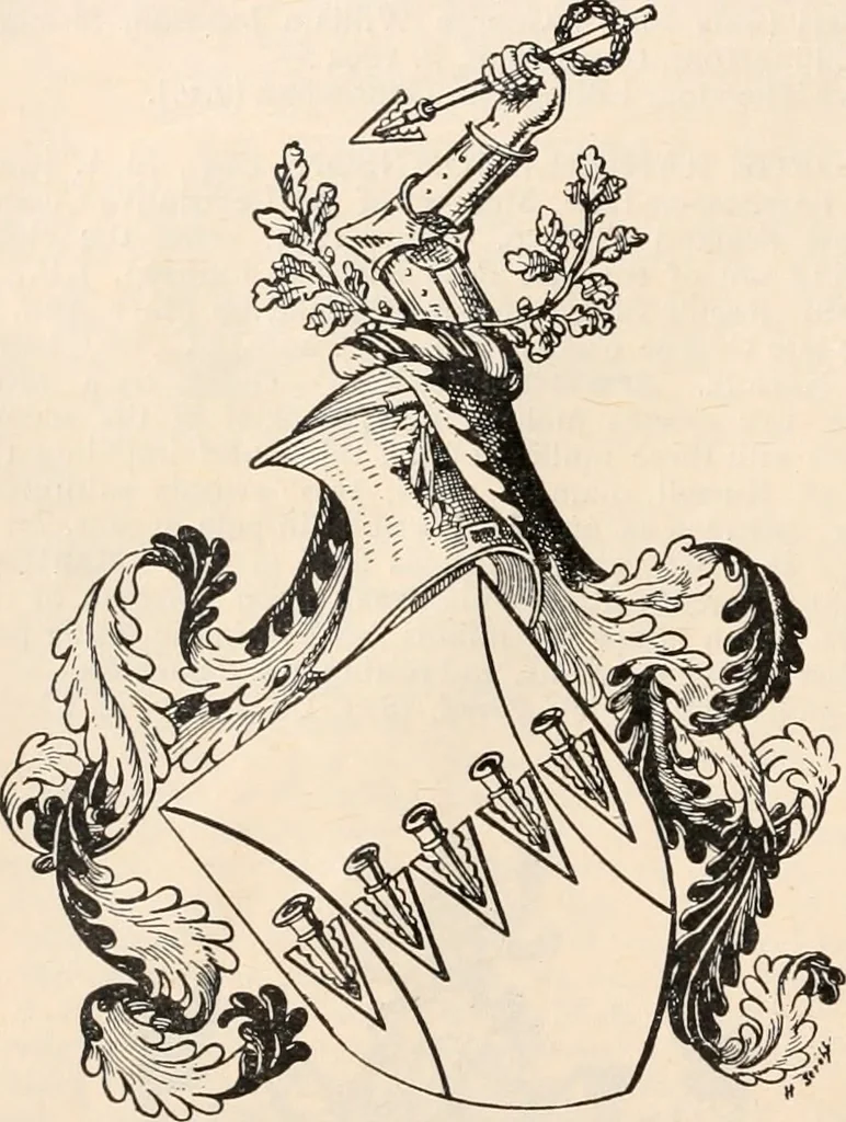 An illustration from Armorial families : a directory of gentlemen of coat-armour, 1905, leaf 49