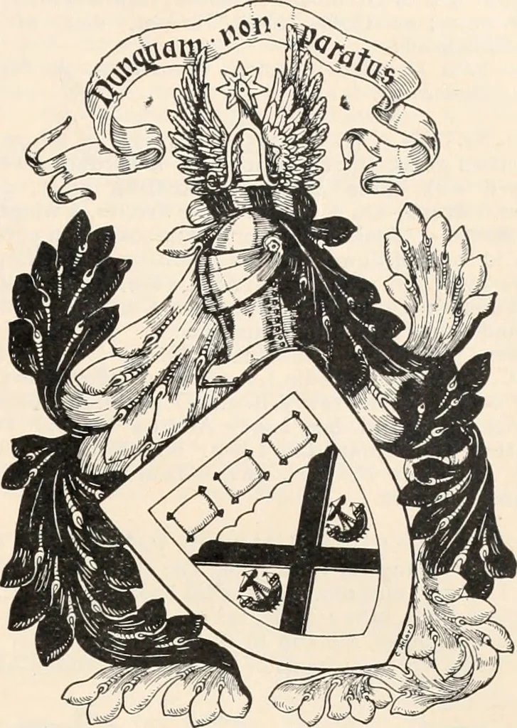 An illustration from Armorial families : a directory of gentlemen of coat-armour, 1905, leaf 52