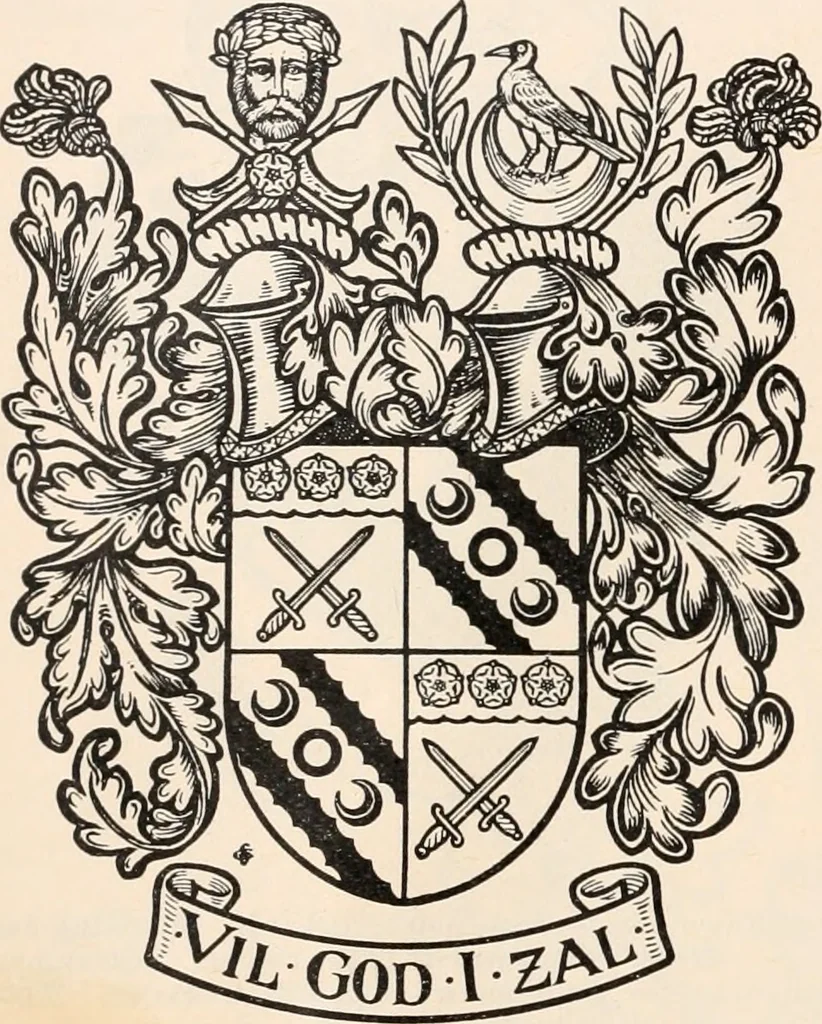An illustration from Armorial families : a directory of gentlemen of coat-armour, 1905, leaf 69