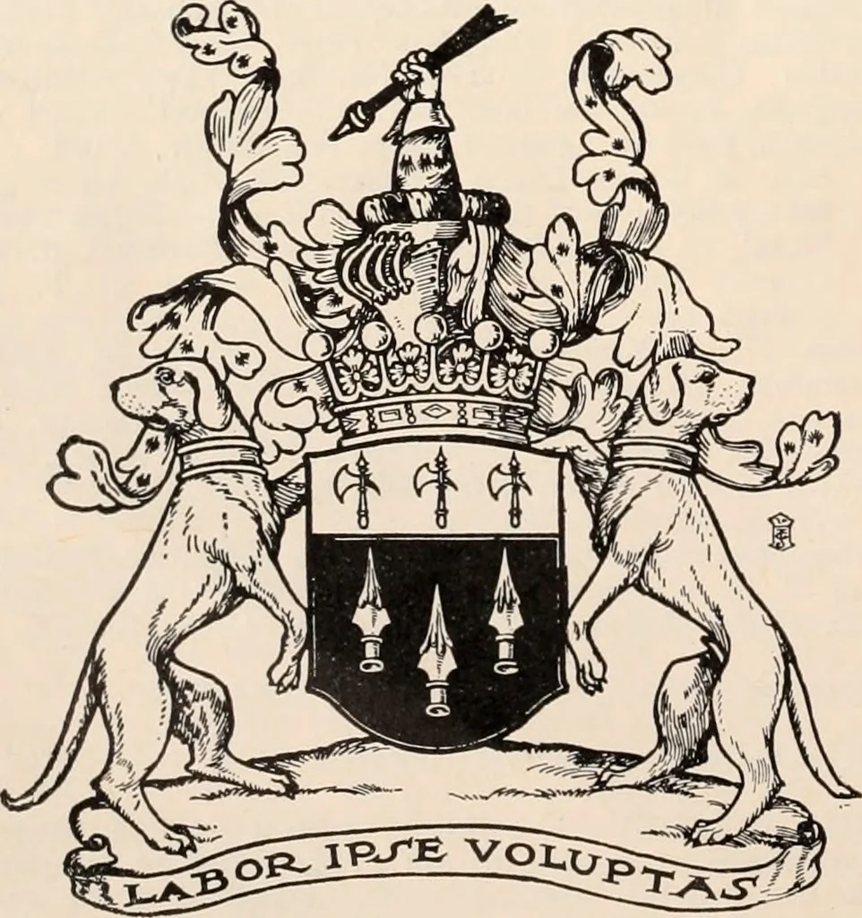An illustration from Armorial families : a directory of gentlemen of coat-armour, 1905, leaf 89