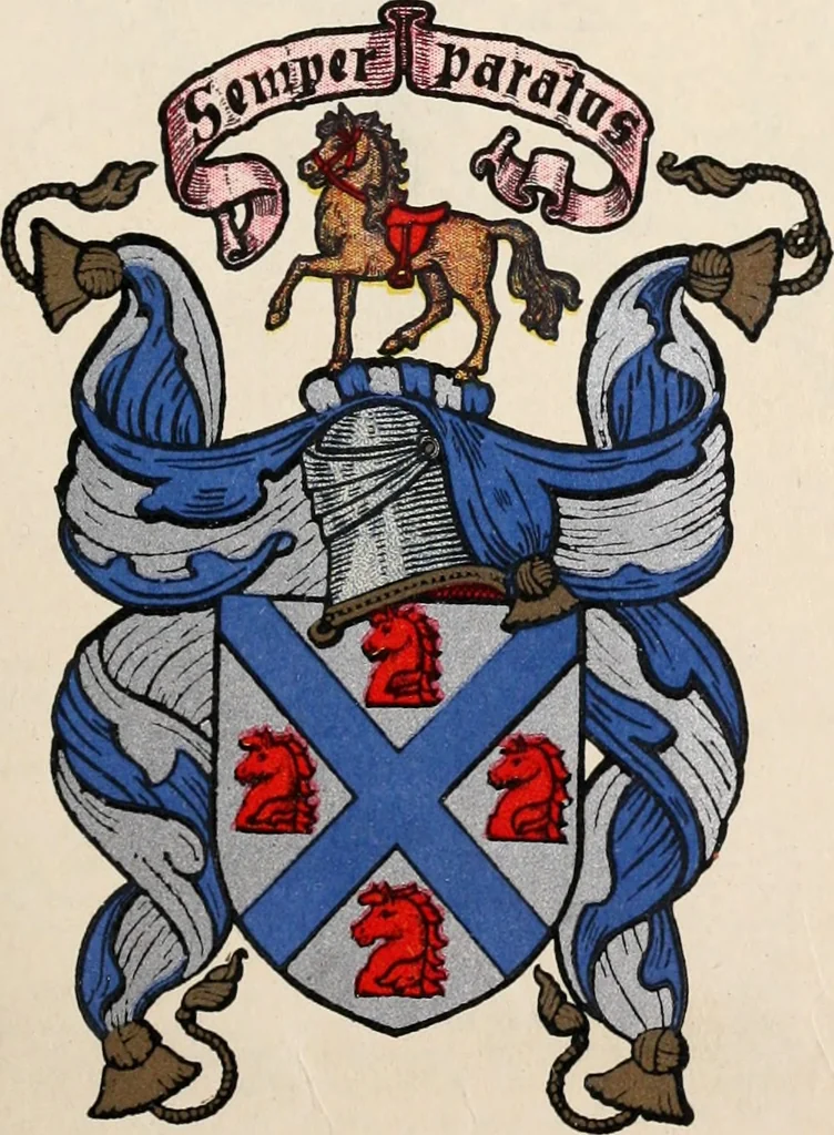 An illustration from Armorial families : a directory of gentlemen of coat-armour, 1905, leaf 96