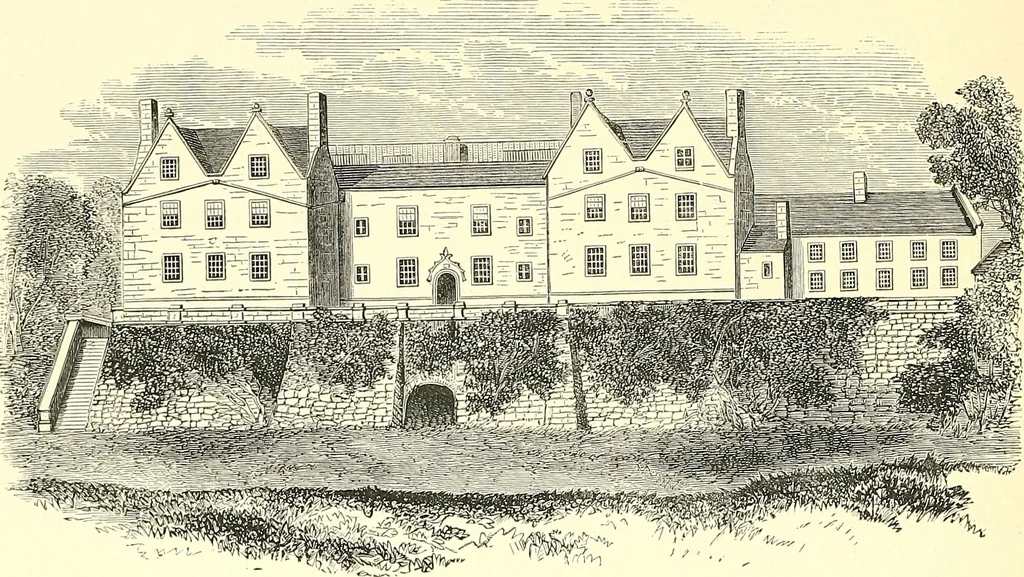 An illustration from Armorial of Jersey : being an account, heraldic and antiquarian, of its chief native families, with pedigrees, biographical notices, and illustrative data; to which are added, a brief history of heraldry, and remarks on the mediæval antiquities of the island, 1859, leaf 105