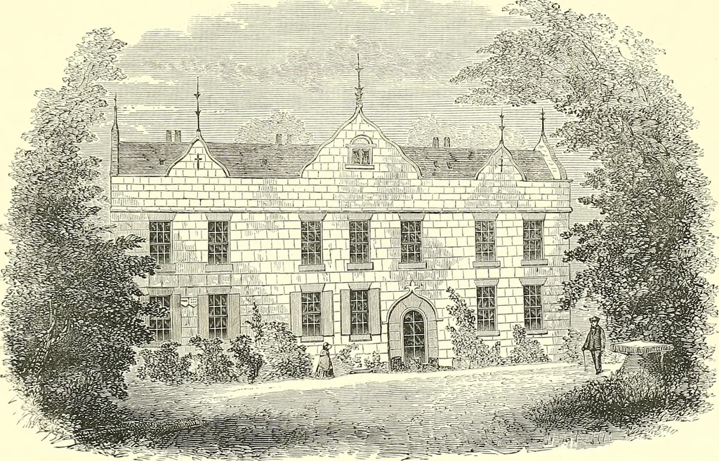 An illustration from Armorial of Jersey : being an account, heraldic and antiquarian, of its chief native families, with pedigrees, biographical notices, and illustrative data; to which are added, a brief history of heraldry, and remarks on the mediæval antiquities of the island, 1859, leaf 136