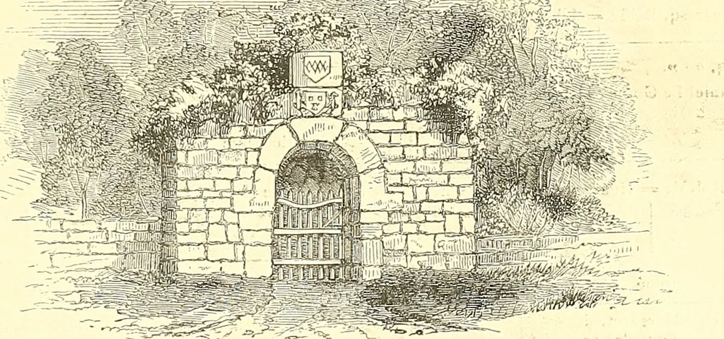 An illustration from Armorial of Jersey : being an account, heraldic and antiquarian, of its chief native families, with pedigrees, biographical notices, and illustrative data; to which are added, a brief history of heraldry, and remarks on the mediæval antiquities of the island, 1859, leaf 192