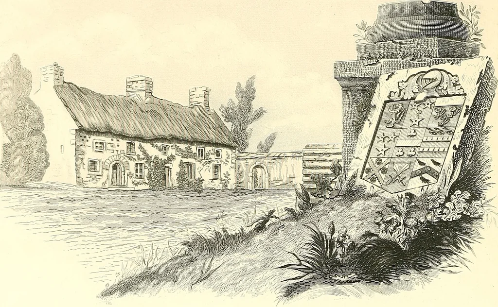 An illustration from Armorial of Jersey : being an account, heraldic and antiquarian, of its chief native families, with pedigrees, biographical notices, and illustrative data; to which are added, a brief history of heraldry, and remarks on the mediæval antiquities of the island, 1859, leaf 235