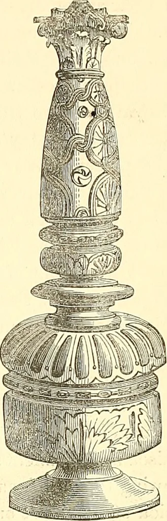 An illustration from Armorial of Jersey : being an account, heraldic and antiquarian, of its chief native families, with pedigrees, biographical notices, and illustrative data; to which are added, a brief history of heraldry, and remarks on the mediæval antiquities of the island, 1859, leaf 236