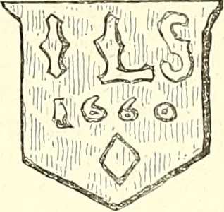 An illustration from Armorial of Jersey : being an account, heraldic and antiquarian, of its chief native families, with pedigrees, biographical notices, and illustrative data; to which are added, a brief history of heraldry, and remarks on the mediæval antiquities of the island, 1859, leaf 26