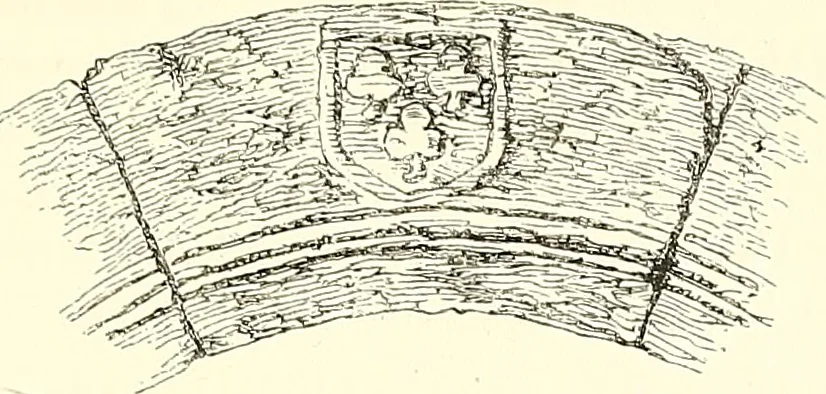 An illustration from Armorial of Jersey : being an account, heraldic and antiquarian, of its chief native families, with pedigrees, biographical notices, and illustrative data; to which are added, a brief history of heraldry, and remarks on the mediæval antiquities of the island, 1859, leaf 502