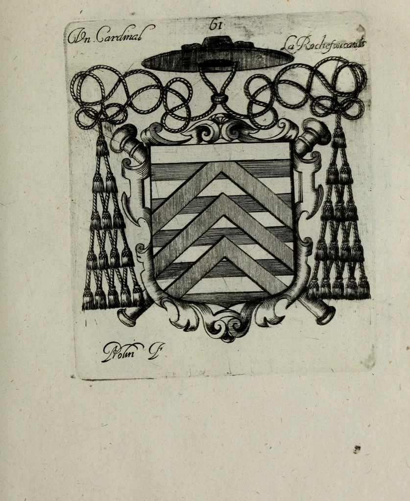 An illustration from Armorial vniuersel, contenant les armes des principales maisons, estatz, et dignitez, des plus considerables royaumes de l'Europe. Blazonnées de leurs métaux & couleurs et enrichies de leurs ornemens exterieurs, 1654, leaf 144
