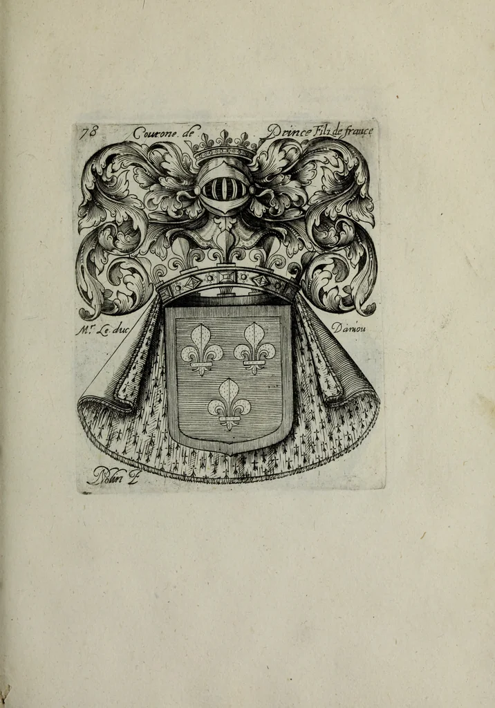 An illustration from Armorial vniuersel, contenant les armes des principales maisons, estatz, et dignitez, des plus considerables royaumes de l'Europe. Blazonnées de leurs métaux & couleurs et enrichies de leurs ornemens exterieurs, 1654, leaf 178