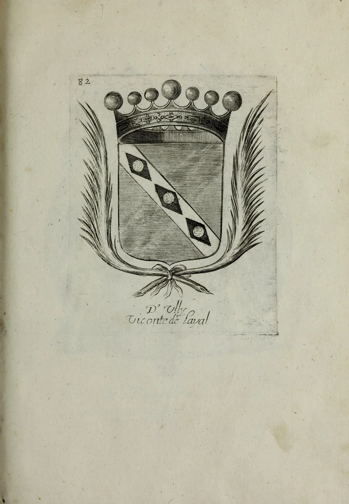 An illustration from Armorial vniuersel, contenant les armes des principales maisons, estatz, et dignitez, des plus considerables royaumes de l'Europe. Blazonnées de leurs métaux & couleurs et enrichies de leurs ornemens exterieurs, 1654, leaf 188