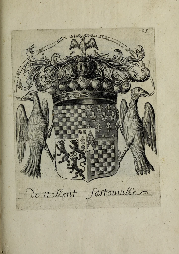 An illustration from Armorial vniuersel, contenant les armes des principales maisons, estatz, et dignitez, des plus considerables royaumes de l'Europe. Blazonnées de leurs métaux & couleurs et enrichies de leurs ornemens exterieurs, 1654, leaf 194