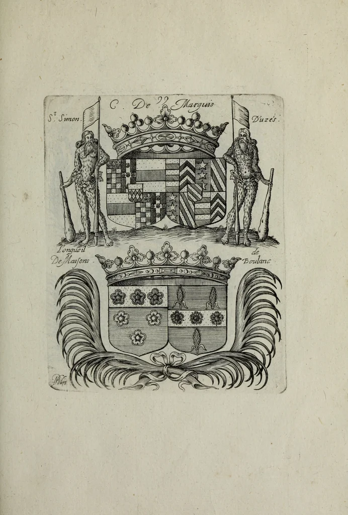 An illustration from Armorial vniuersel, contenant les armes des principales maisons, estatz, et dignitez, des plus considerables royaumes de l'Europe. Blazonnées de leurs métaux & couleurs et enrichies de leurs ornemens exterieurs, 1654, leaf 226