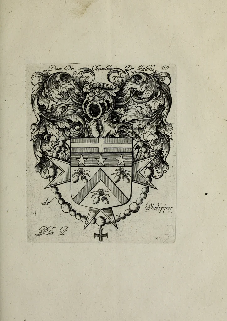An illustration from Armorial vniuersel, contenant les armes des principales maisons, estatz, et dignitez, des plus considerables royaumes de l'Europe. Blazonnées de leurs métaux & couleurs et enrichies de leurs ornemens exterieurs, 1654, leaf 248