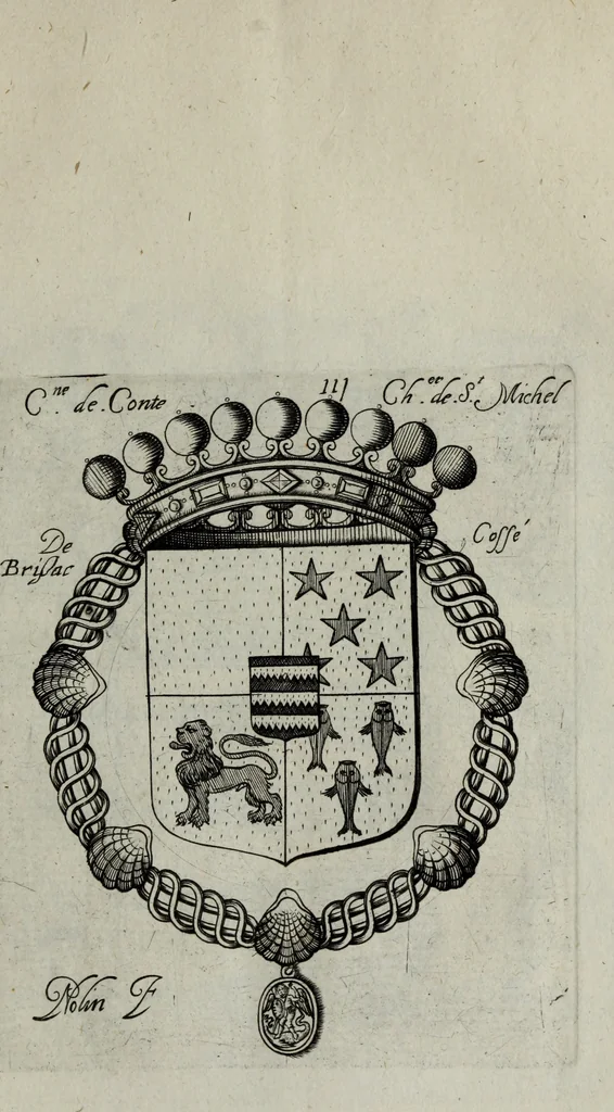 An illustration from Armorial vniuersel, contenant les armes des principales maisons, estatz, et dignitez, des plus considerables royaumes de l'Europe. Blazonnées de leurs métaux & couleurs et enrichies de leurs ornemens exterieurs, 1654, leaf 250