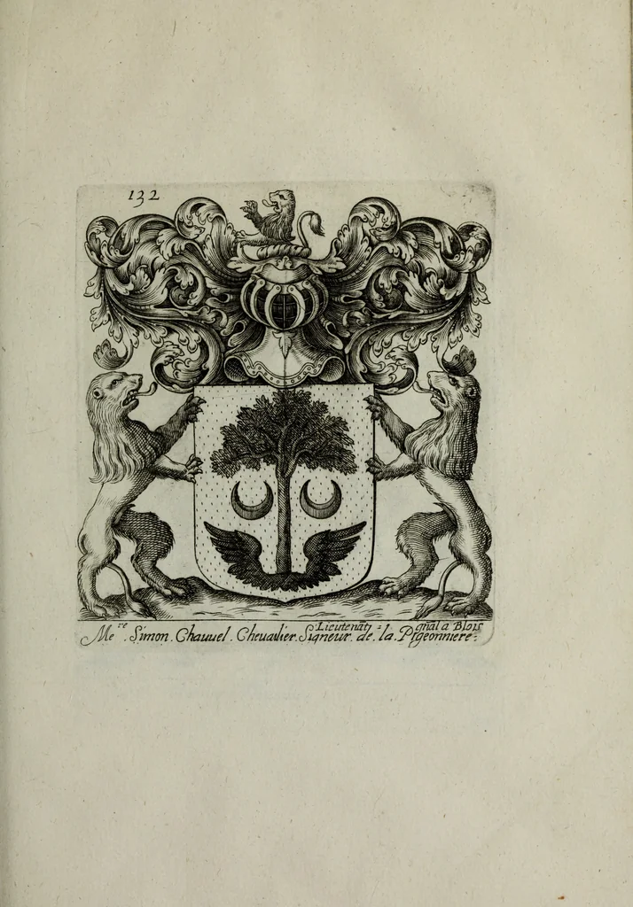 An illustration from Armorial vniuersel, contenant les armes des principales maisons, estatz, et dignitez, des plus considerables royaumes de l'Europe. Blazonnées de leurs métaux & couleurs et enrichies de leurs ornemens exterieurs, 1654, leaf 292