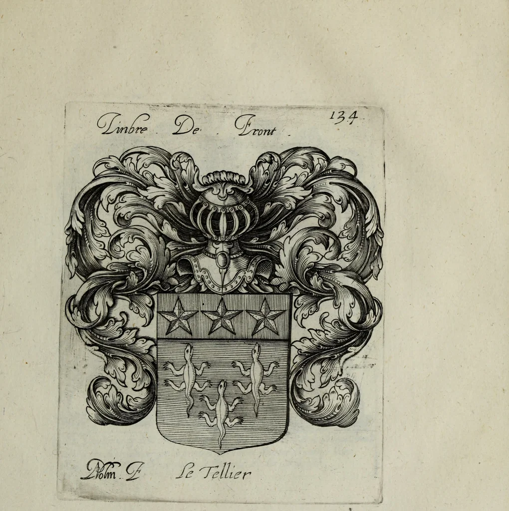 An illustration from Armorial vniuersel, contenant les armes des principales maisons, estatz, et dignitez, des plus considerables royaumes de l'Europe. Blazonnées de leurs métaux & couleurs et enrichies de leurs ornemens exterieurs, 1654, leaf 296
