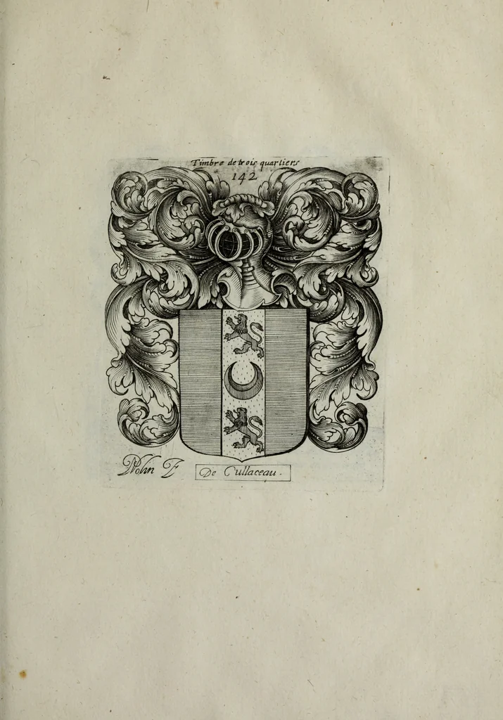 An illustration from Armorial vniuersel, contenant les armes des principales maisons, estatz, et dignitez, des plus considerables royaumes de l'Europe. Blazonnées de leurs métaux & couleurs et enrichies de leurs ornemens exterieurs, 1654, leaf 316