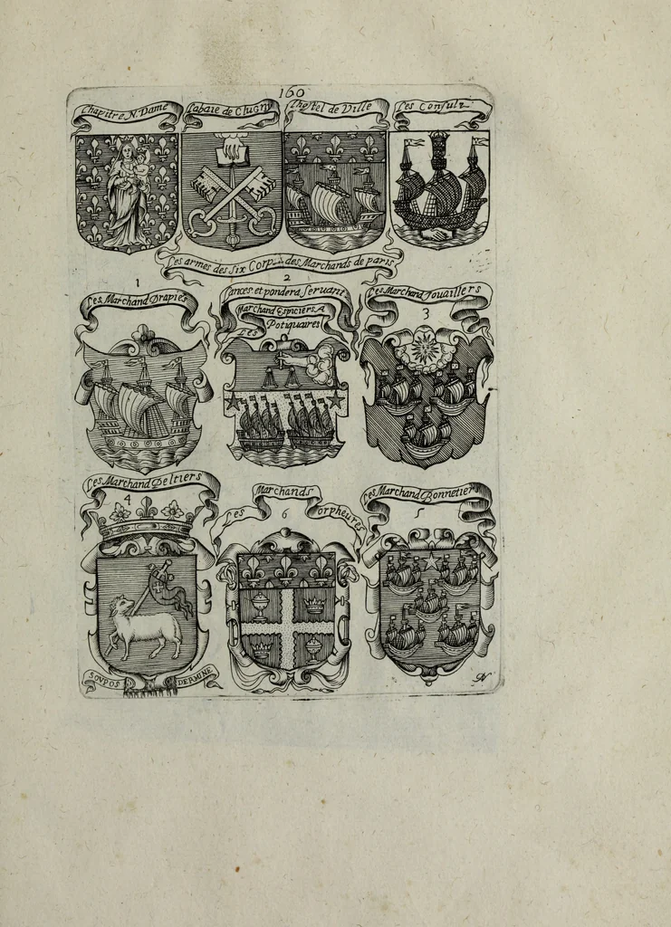 An illustration from Armorial vniuersel, contenant les armes des principales maisons, estatz, et dignitez, des plus considerables royaumes de l'Europe. Blazonnées de leurs métaux & couleurs et enrichies de leurs ornemens exterieurs, 1654, leaf 352