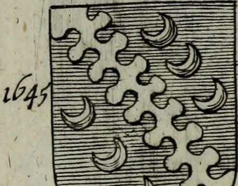 An illustration from Armorial vniuersel, contenant les armes des principales maisons, estatz, et dignitez, des plus considerables royaumes de l'Europe. Blazonnées de leurs métaux & couleurs et enrichies de leurs ornemens exterieurs, 1654, leaf 368