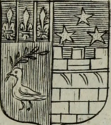 An illustration from Armorial vniuersel, contenant les armes des principales maisons, estatz, et dignitez, des plus considerables royaumes de l'Europe. Blazonnées de leurs métaux & couleurs et enrichies de leurs ornemens exterieurs, 1654, leaf 370
