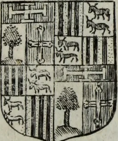 An illustration from Armorial vniuersel, contenant les armes des principales maisons, estatz, et dignitez, des plus considerables royaumes de l'Europe. Blazonnées de leurs métaux & couleurs et enrichies de leurs ornemens exterieurs, 1654, leaf 370