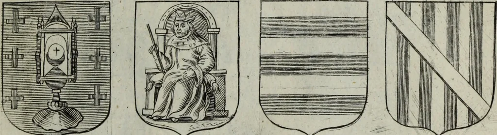 An illustration from Armorial vniuersel, contenant les armes des principales maisons, estatz, et dignitez, des plus considerables royaumes de l'Europe. Blazonnées de leurs métaux & couleurs et enrichies de leurs ornemens exterieurs, 1654, leaf 372