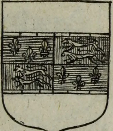An illustration from Armorial vniuersel, contenant les armes des principales maisons, estatz, et dignitez, des plus considerables royaumes de l'Europe. Blazonnées de leurs métaux & couleurs et enrichies de leurs ornemens exterieurs, 1654, leaf 394
