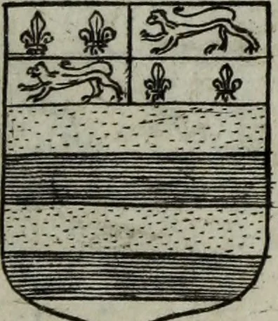 An illustration from Armorial vniuersel, contenant les armes des principales maisons, estatz, et dignitez, des plus considerables royaumes de l'Europe. Blazonnées de leurs métaux & couleurs et enrichies de leurs ornemens exterieurs, 1654, leaf 394