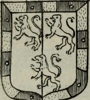 An illustration from Armorial vniuersel, contenant les armes des principales maisons, estatz, et dignitez, des plus considerables royaumes de l'Europe. Blazonnées de leurs métaux & couleurs et enrichies de leurs ornemens exterieurs, 1654, leaf 396