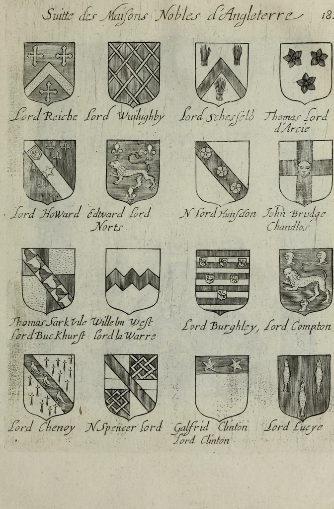 An illustration from Armorial vniuersel, contenant les armes des principales maisons, estatz, et dignitez, des plus considerables royaumes de l'Europe. Blazonnées de leurs métaux & couleurs et enrichies de leurs ornemens exterieurs, 1654, leaf 400