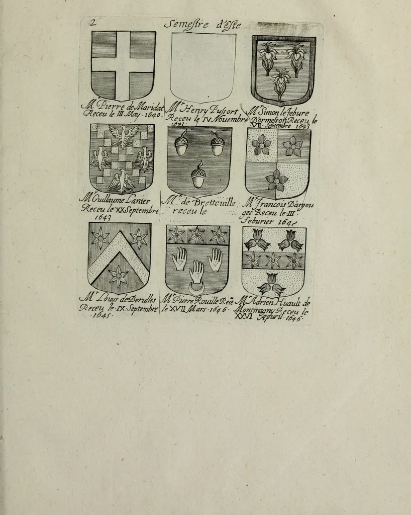 An illustration from Armorial vniuersel, contenant les armes des principales maisons, estatz, et dignitez, des plus considerables royaumes de l'Europe. Blazonnées de leurs métaux & couleurs et enrichies de leurs ornemens exterieurs, 1654, leaf 410