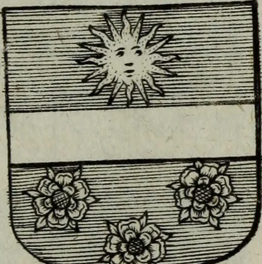 An illustration from Armorial vniuersel, contenant les armes des principales maisons, estatz, et dignitez, des plus considerables royaumes de l'Europe. Blazonnées de leurs métaux & couleurs et enrichies de leurs ornemens exterieurs, 1654, leaf 414