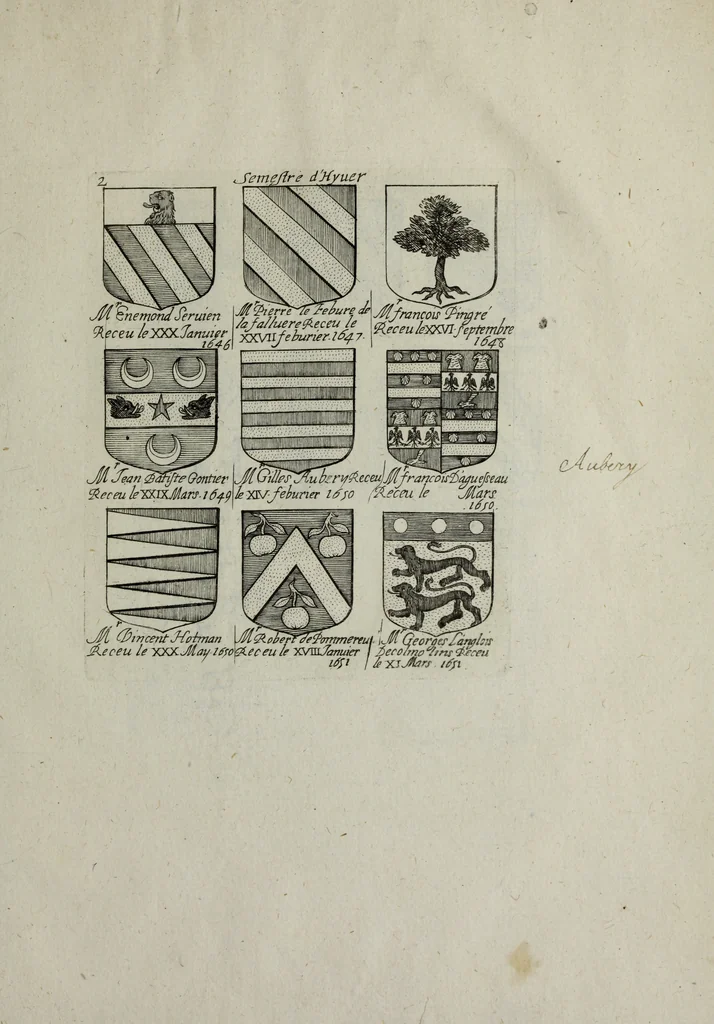 An illustration from Armorial vniuersel, contenant les armes des principales maisons, estatz, et dignitez, des plus considerables royaumes de l'Europe. Blazonnées de leurs métaux & couleurs et enrichies de leurs ornemens exterieurs, 1654, leaf 416