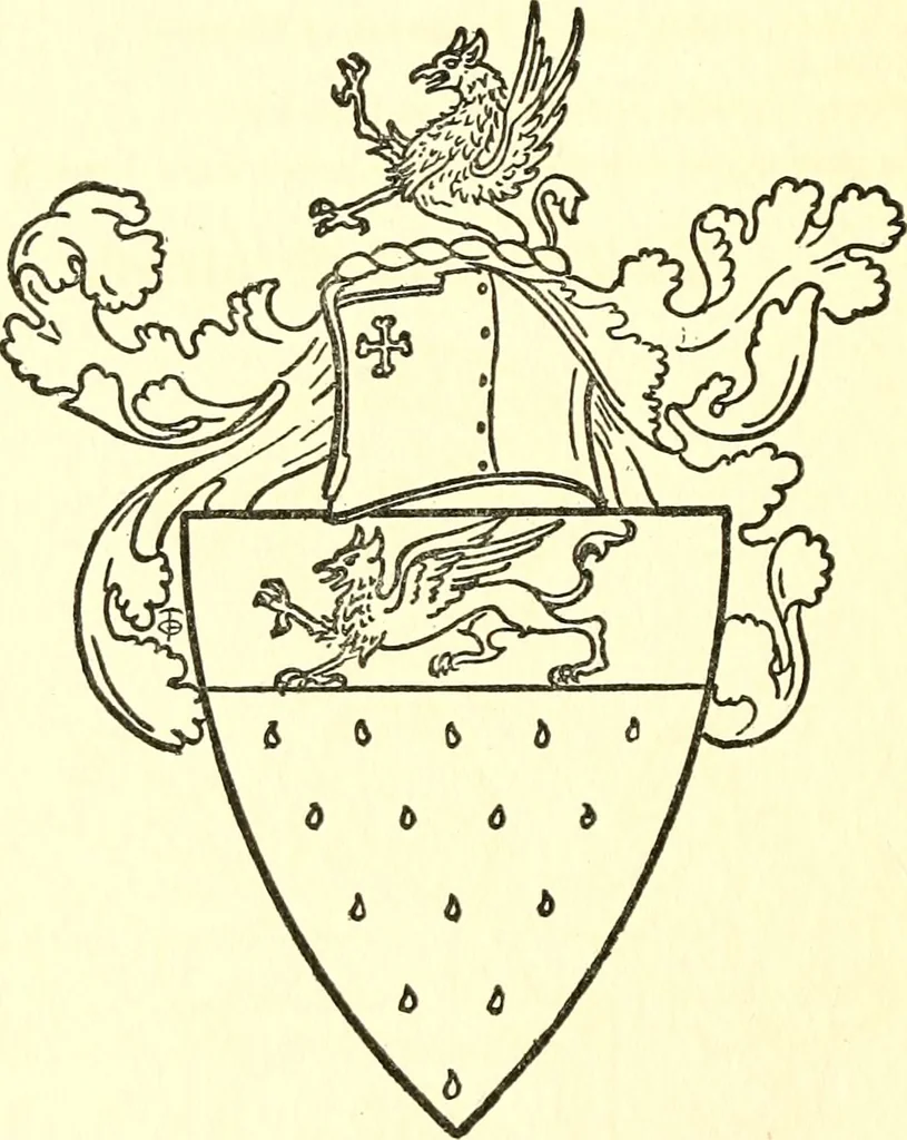 An illustration from Armory and lineages of Canada; comprising pedigrees with historical notes, brief biographies and family registers of prominent men of Canada, including blazons and illustrations of many armorials, and of insignia of knighthood, 1913, leaf 27