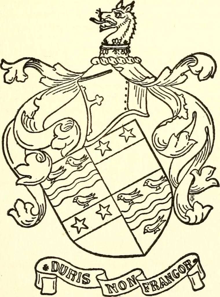 An illustration from Armory and lineages of Canada; comprising pedigrees with historical notes, brief biographies and family registers of prominent men of Canada, including blazons and illustrations of many armorials, and of insignia of knighthood, 1913, leaf 32