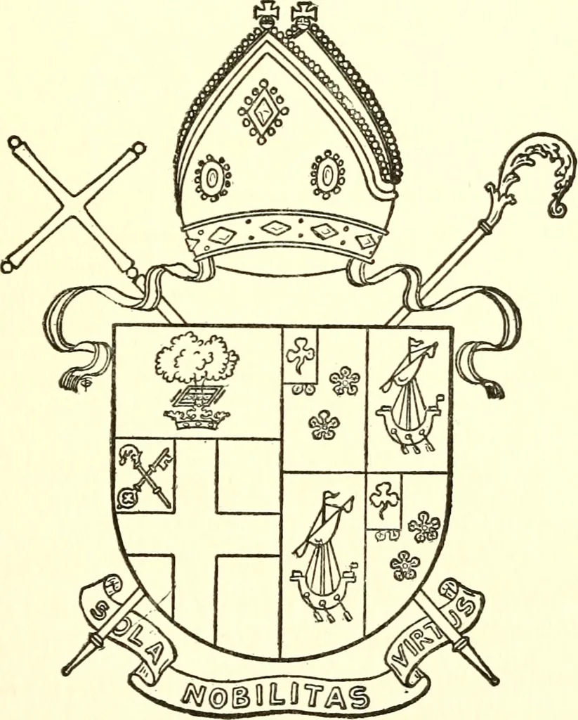 An illustration from Armory and lineages of Canada; comprising pedigrees with historical notes, brief biographies and family registers of prominent men of Canada, including blazons and illustrations of many armorials, and of insignia of knighthood, 1913, leaf 40