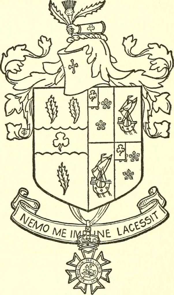 An illustration from Armory and lineages of Canada; comprising pedigrees with historical notes, brief biographies and family registers of prominent men of Canada, including blazons and illustrations of many armorials, and of insignia of knighthood, 1913, leaf 41