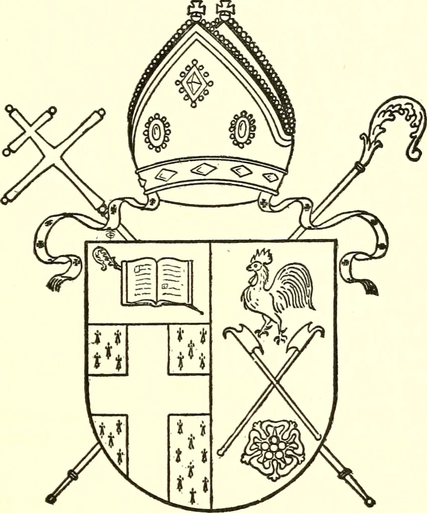 An illustration from Armory and lineages of Canada; comprising pedigrees with historical notes, brief biographies and family registers of prominent men of Canada, including blazons and illustrations of many armorials, and of insignia of knighthood, 1913, leaf 46
