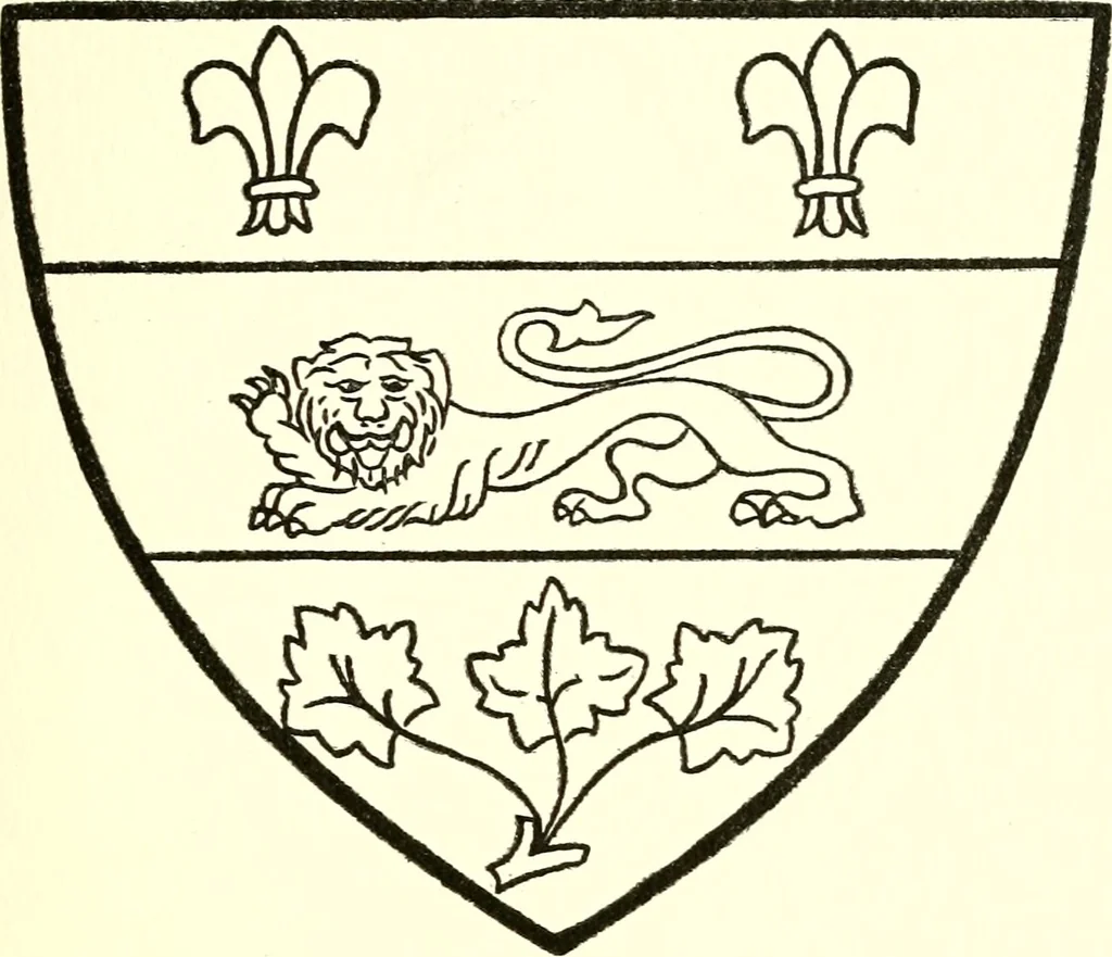 An illustration from Armory and lineages of Canada; comprising pedigrees with historical notes, brief biographies and family registers of prominent men of Canada, including blazons and illustrations of many armorials, and of insignia of knighthood, 1913, leaf 58