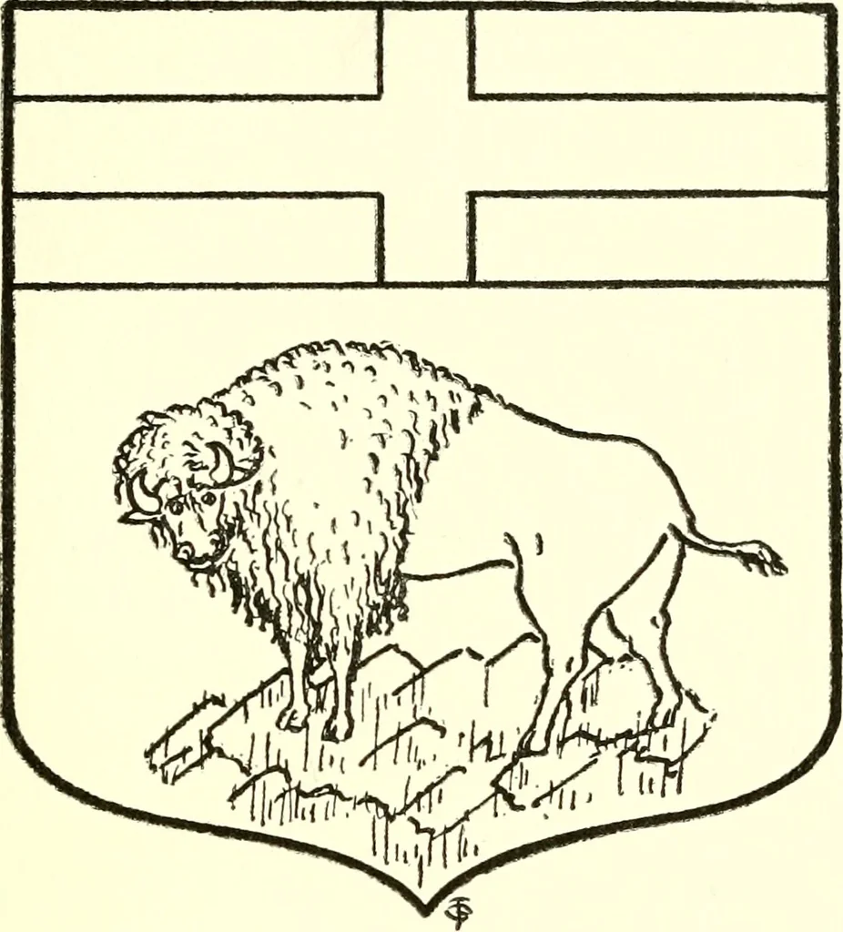 An illustration from Armory and lineages of Canada; comprising pedigrees with historical notes, brief biographies and family registers of prominent men of Canada, including blazons and illustrations of many armorials, and of insignia of knighthood, 1913, leaf 64