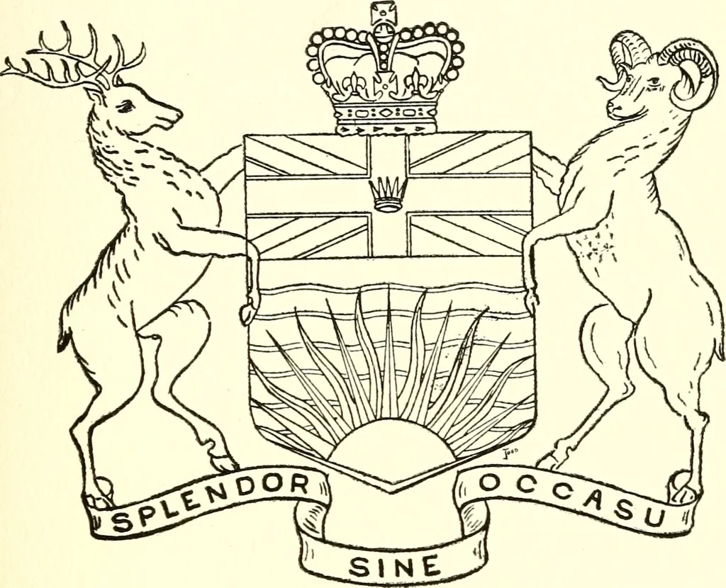 An illustration from Armory and lineages of Canada; comprising pedigrees with historical notes, brief biographies and family registers of prominent men of Canada, including blazons and illustrations of many armorials, and of insignia of knighthood, 1913, leaf 66