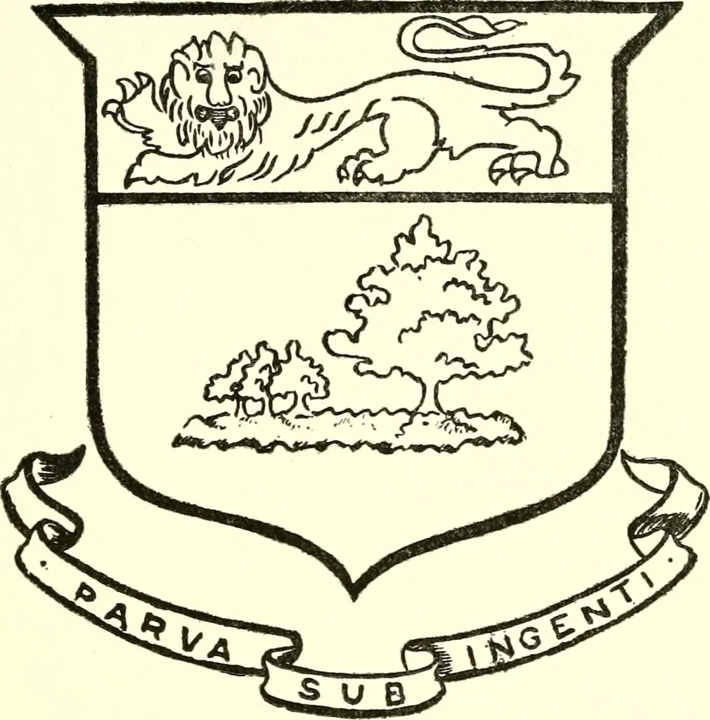 An illustration from Armory and lineages of Canada; comprising pedigrees with historical notes, brief biographies and family registers of prominent men of Canada, including blazons and illustrations of many armorials, and of insignia of knighthood, 1913, leaf 68