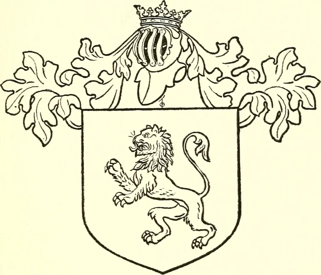 An illustration from Armory and lineages of Canada; comprising pedigrees with historical notes, brief biographies and family registers of prominent men of Canada, including blazons and illustrations of many armorials, and of insignia of knighthood, 1913, leaf 78